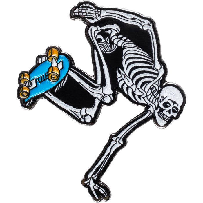 Powell Peralta Skateboarding Skeleton Lapel Pin 3 Glow in the Dark Skeleton